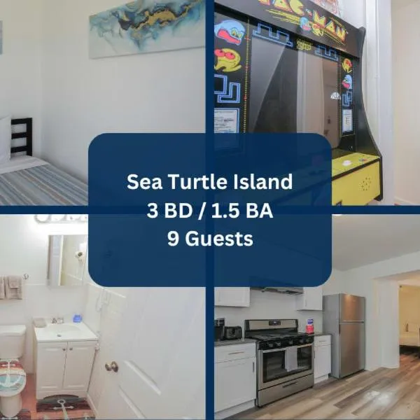 Arcade Nook & New Sea Turtle Mural- 3BR, hotel din Atlantic City