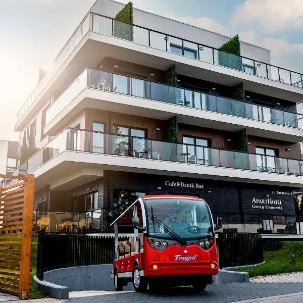 Aparthotel Green Concrete - nowy, ekologiczny hotel w Świnoujściu, Darmowy Bus Na Plażę, Free Shuttle Bus, hotell sihtkohas Świnoujście