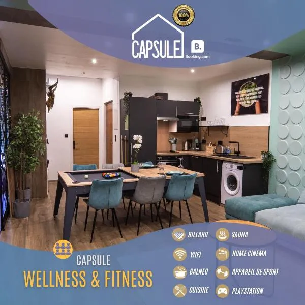 Capsule Wellness - sauna - balneo - machine de sport privatif - PS5 - 2 chambres, hotel en Valenciennes