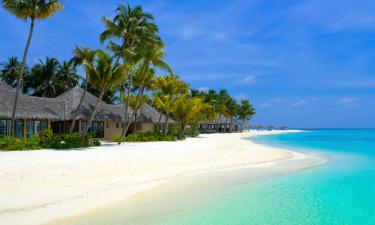 Ferieboliger ved stranden i Maldivene