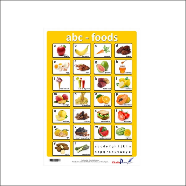 Abc Charts By Theme Abc Chart Food Alphabet Alphabet Chart Printable ...