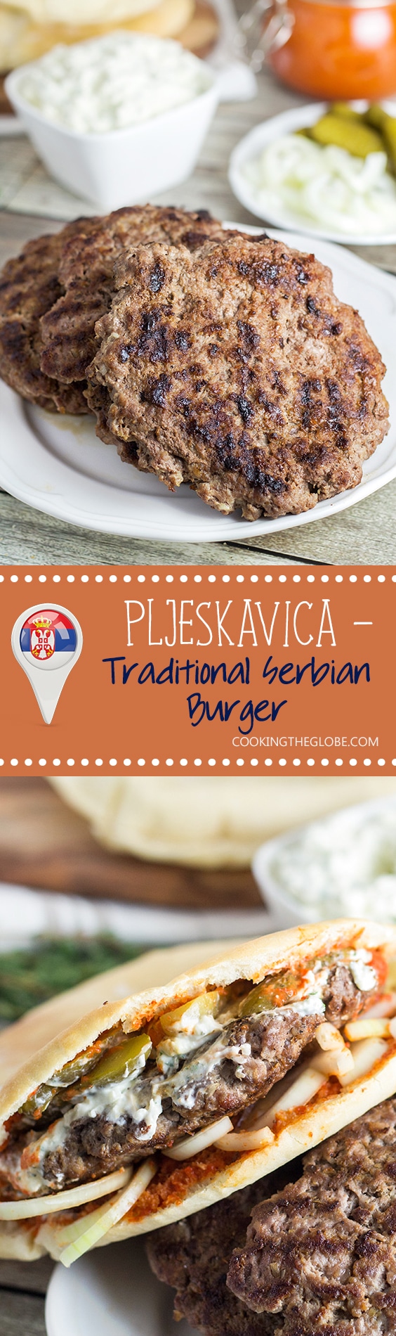 This Serbian burger, called Pljeskavica, will make you forget about all those other burgers from fast food chain places from the very first bite! | cookingtheglobe.com