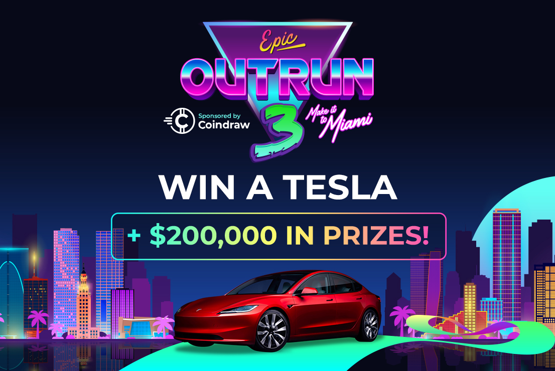Epic Outrun 3 sponsored by Coindraw is now live at Slots of Vegas