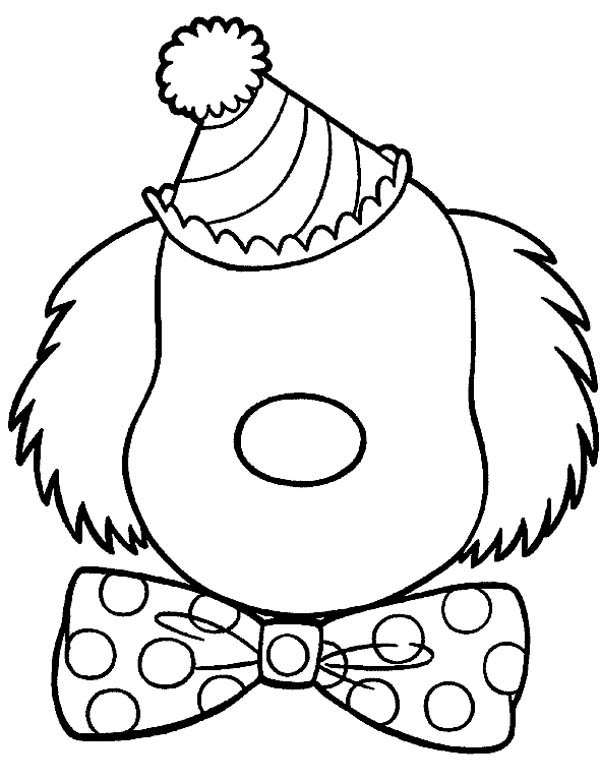 Clown Face Coloring Page