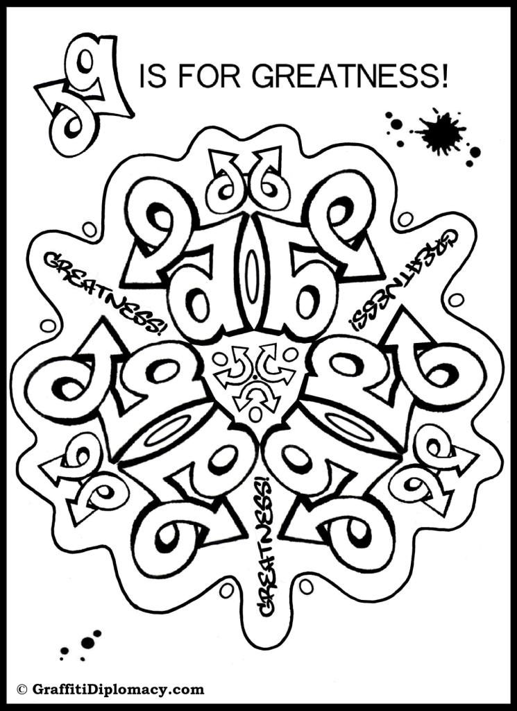 graffiti mandala Colouring Pages