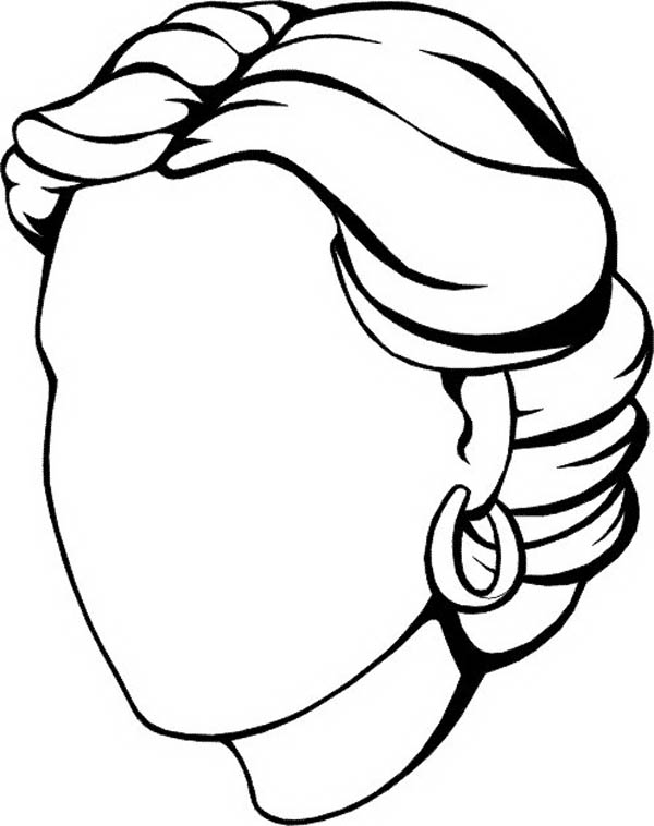 Woman Blank Face Coloring Page