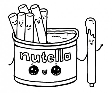 Kawaii Nutella 5 Coloring Page - Free Printable Coloring Pages for Kids