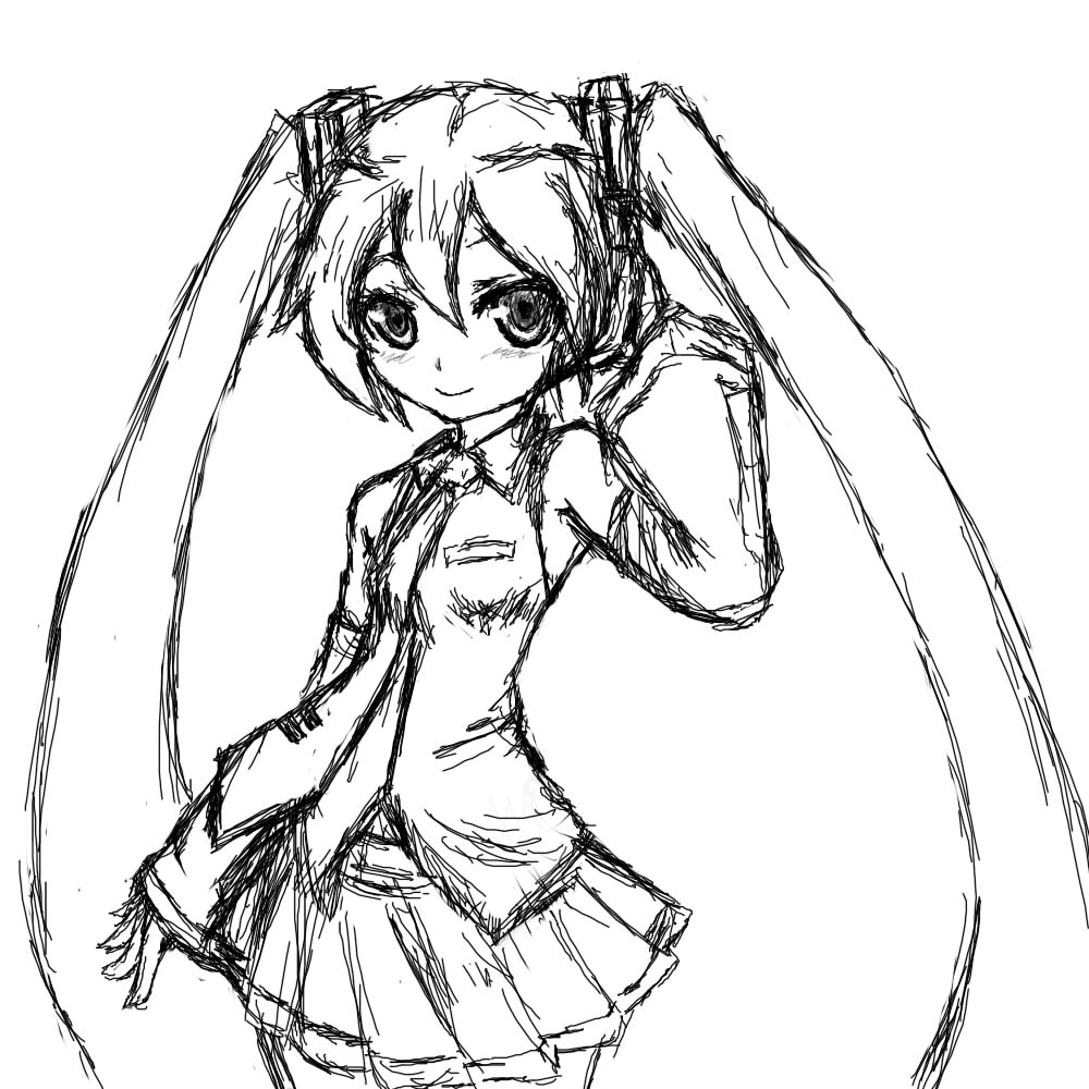 Collection of Hatsune Miku Coloring Pages - Free Printable