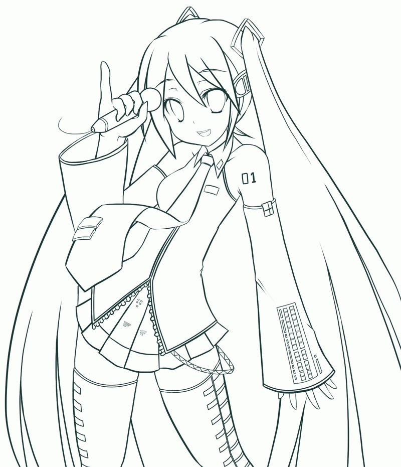 Miku Coloring Sheet Hatsune Miku Para Colorear Waldo Harvey | Sexiz Pix