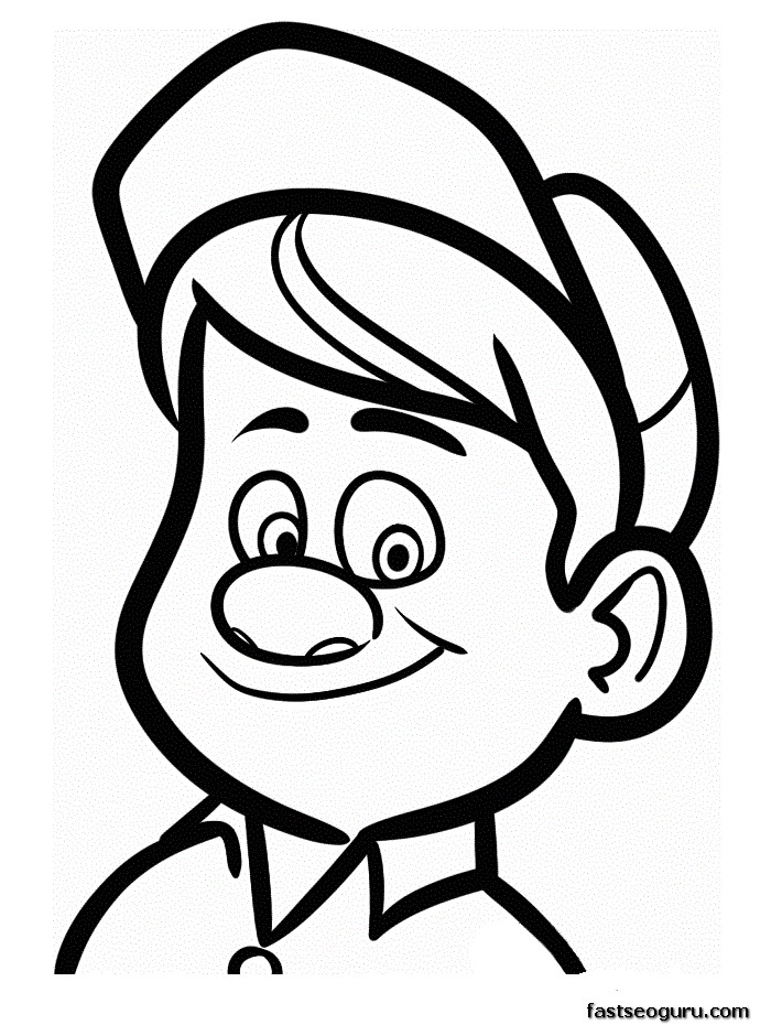 Little Boy Face Coloring Page