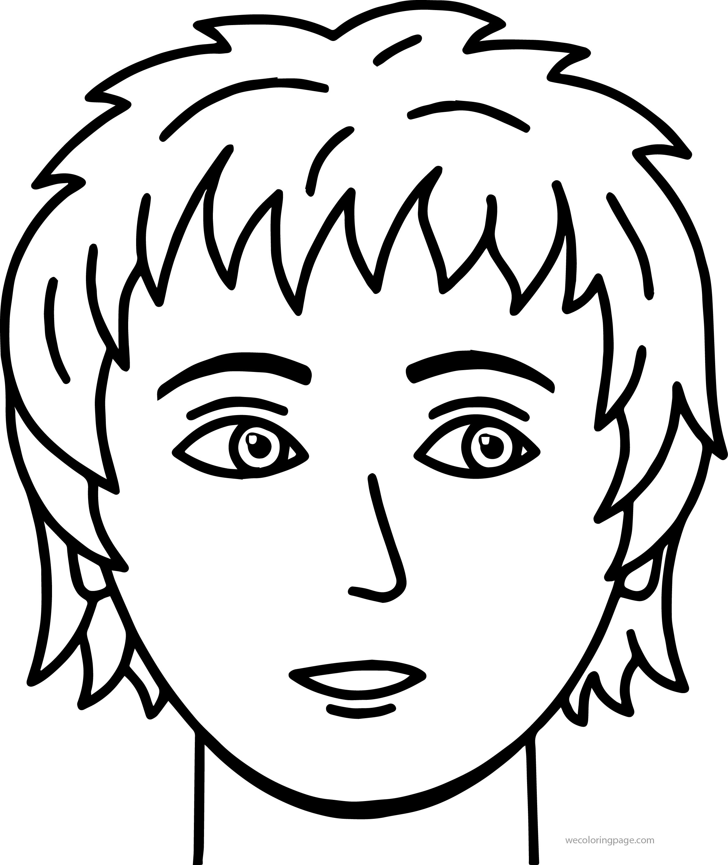 Little Boy Face Coloring Page