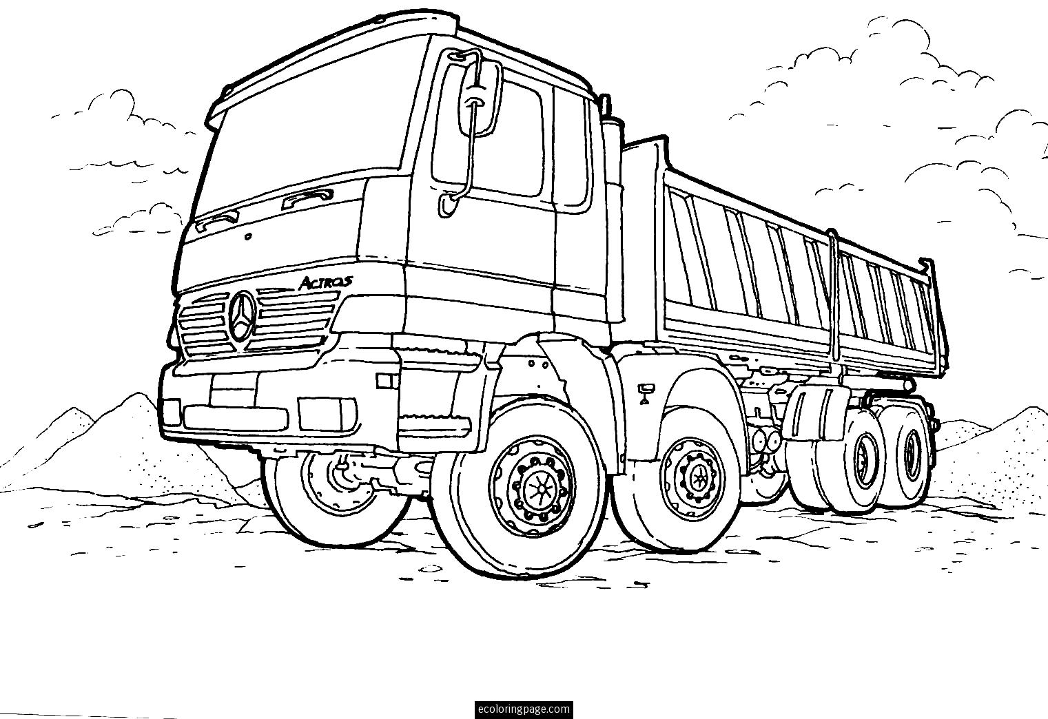 Semi Truck Coloring Pages Printable - Printable Word Searches