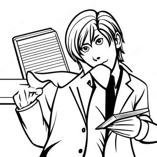 Light Yagami Ile Defter Boyama Sayfası 15041-11842