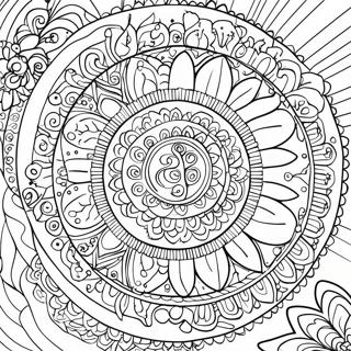 Good Vibes Peaceful Mandala Coloring Page 16991-13411