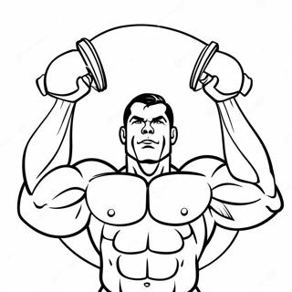 Muscular Man Lifting Weights Coloring Page 18571-14667