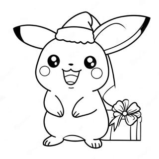 Feestelijke Pikachu Met Kerstmuts Kleurplaat 1881-1506