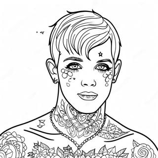 Lil Peep Mit Herz-Tattoos Ausmalbild 11701-9176