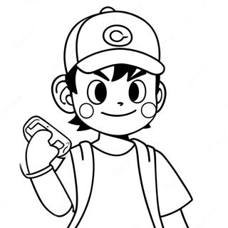 Ash Ketchum Pikachu-Värityssivu 12591-9901