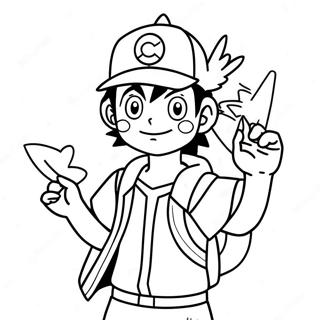 Ash Ketchum Pikachu-Värityssivu 12591-9902