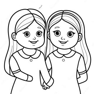 Sisters Holding Hands Coloring Page 25592-20231