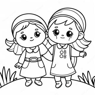 Adventurous Sisters Exploring Coloring Page 25593-20214