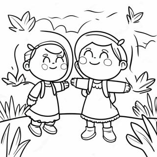 Adventurous Sisters Exploring Coloring Page 25593-20213