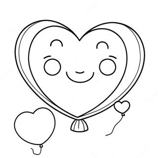 Cute Heart Balloon Coloring Page 26083-20605