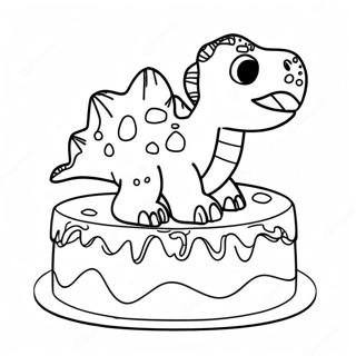 Fargerik Dinosaur Kake Fargeleggingsark 26215-20716