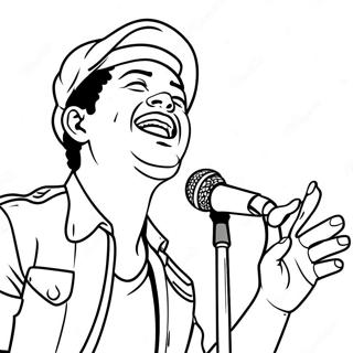 Bruno Mars Singing On Stage Coloring Page 27165-21471