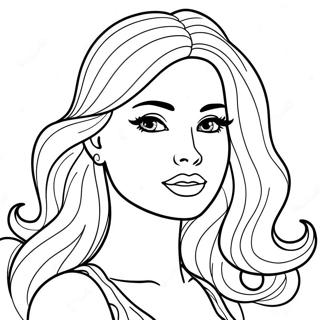 Fashionable Barbie Head Coloring Page 28255-22318