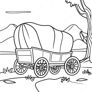 Oregon Trail Wagon Coloring Page 28434-22462