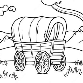 Covered Wagon On The Oregon Trail Coloring Page 28435-22454