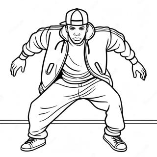 Cool Hip Hop Dancer Coloring Page 2921-2339