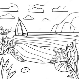 Blue Ocean Scene Coloring Page 2960-2372