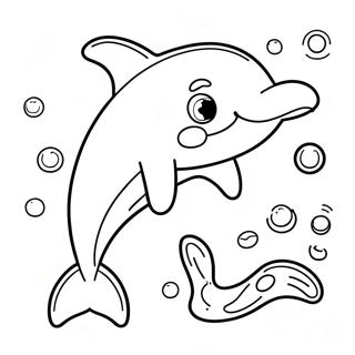 Cute Blue Dolphin Coloring Page 2961-2375