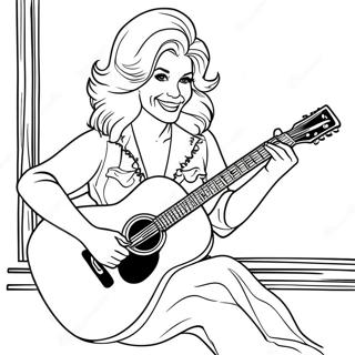 Gitarla Dolly Parton Boyama Sayfası 20363-16086