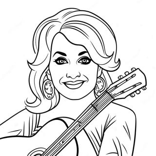 Gitarla Dolly Parton Boyama Sayfası 20363-16088