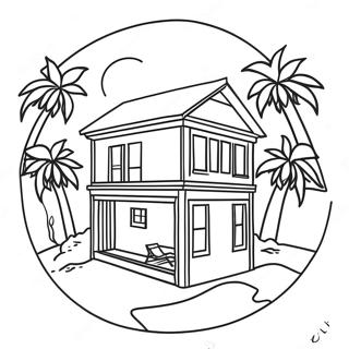 Beach House Coloring Pages