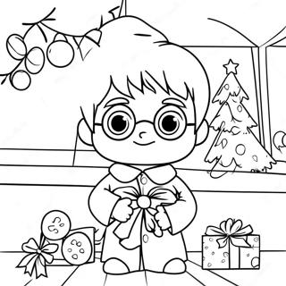 Harry Potter Christmas Coloring Page 22982-18142