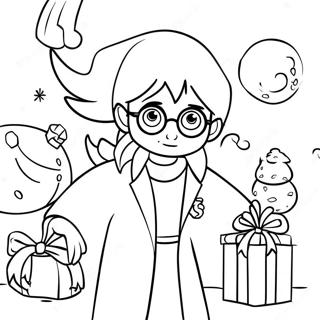 Harry Potter Christmas Coloring Page 22982-18143