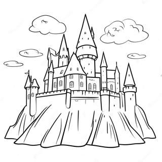 Festive Hogwarts Castle Coloring Page 22983-18145