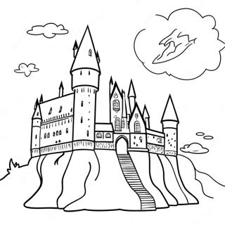 Festive Hogwarts Castle Coloring Page 22983-18146