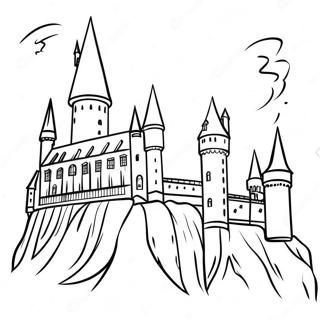 Festive Hogwarts Castle Coloring Page 22983-18147