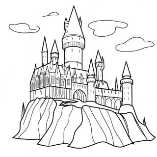 Festive Hogwarts Castle Coloring Page 22983-18148