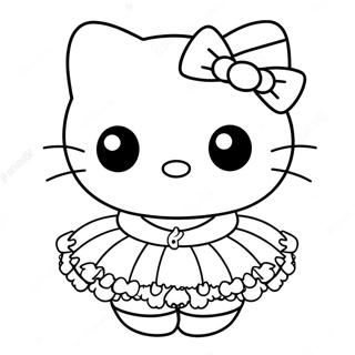 Hallo Kitty Ballerina Umriss Ausmalbilder