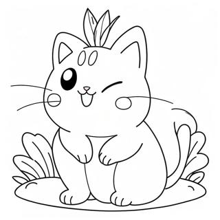 Page À Colorier Pokémon Chat Mignon Avec Des Fleurs 34494-27272