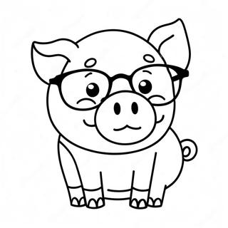 Piggy With Glasses Coloring Page 35024-27724