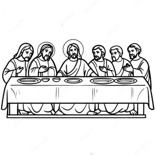 Last Supper With Colorful Disciples Coloring Page 35124-27790