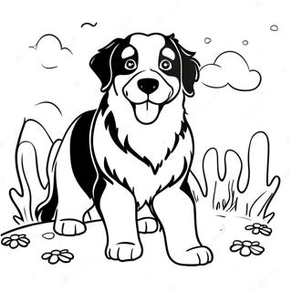 Playful Bernese Mountain Dog Coloring Page 35154-27804