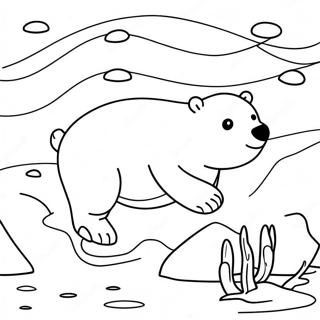 Page À Colorier D'un Ours Polaire Aventurier Nageant 38684-30590